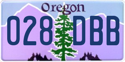 OR license plate 028DBB