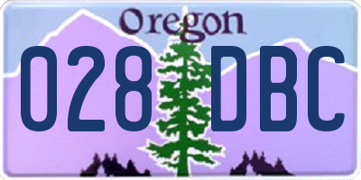 OR license plate 028DBC