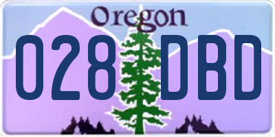 OR license plate 028DBD