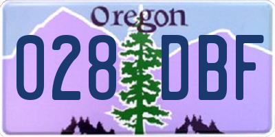 OR license plate 028DBF