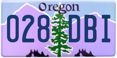 OR license plate 028DBI