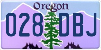 OR license plate 028DBJ