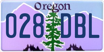 OR license plate 028DBL