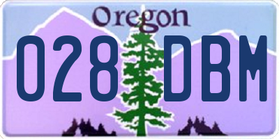 OR license plate 028DBM