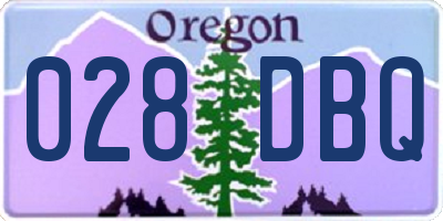 OR license plate 028DBQ