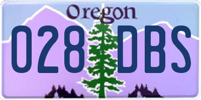 OR license plate 028DBS