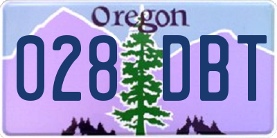 OR license plate 028DBT