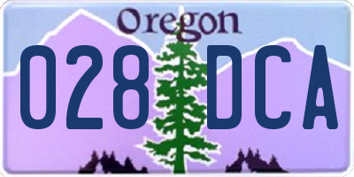 OR license plate 028DCA