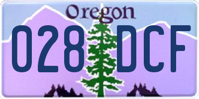 OR license plate 028DCF