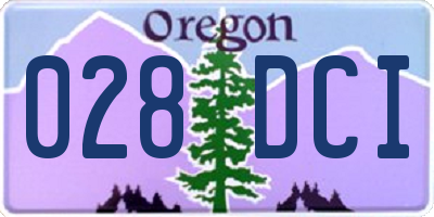 OR license plate 028DCI