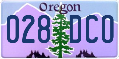 OR license plate 028DCO