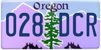 OR license plate 028DCR