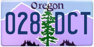 OR license plate 028DCT