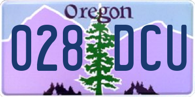 OR license plate 028DCU