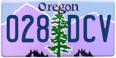 OR license plate 028DCV