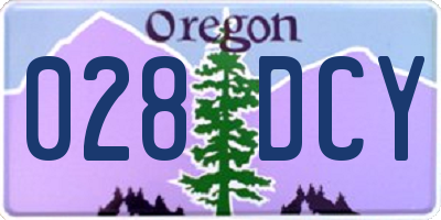 OR license plate 028DCY