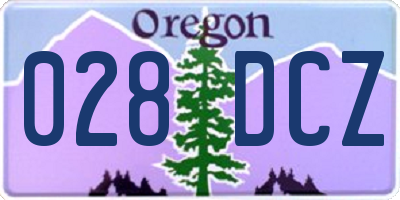 OR license plate 028DCZ