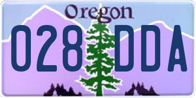 OR license plate 028DDA