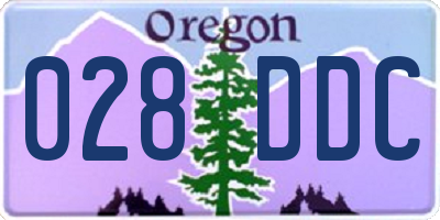 OR license plate 028DDC