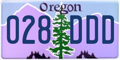 OR license plate 028DDD
