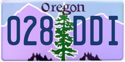 OR license plate 028DDI
