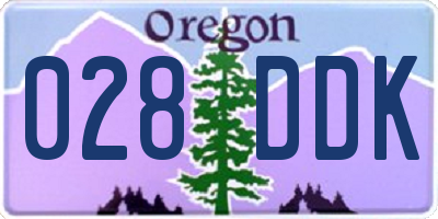 OR license plate 028DDK