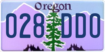 OR license plate 028DDO