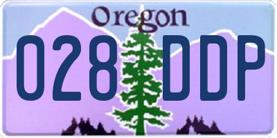 OR license plate 028DDP