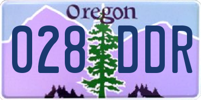 OR license plate 028DDR