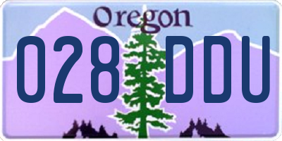 OR license plate 028DDU