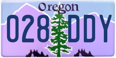OR license plate 028DDY