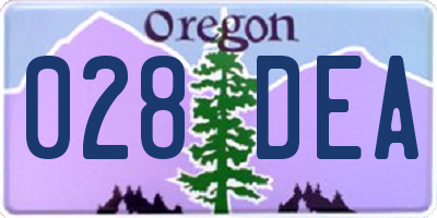 OR license plate 028DEA