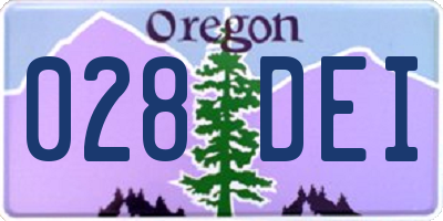 OR license plate 028DEI