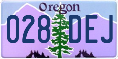 OR license plate 028DEJ