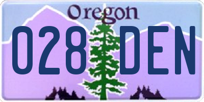 OR license plate 028DEN