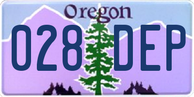 OR license plate 028DEP