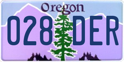 OR license plate 028DER