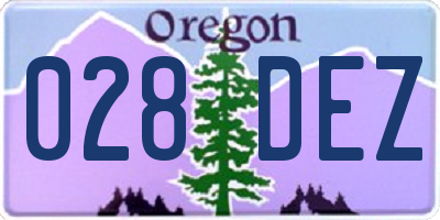 OR license plate 028DEZ