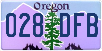 OR license plate 028DFB