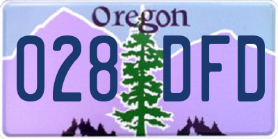 OR license plate 028DFD