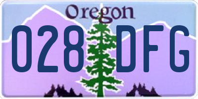 OR license plate 028DFG