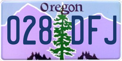 OR license plate 028DFJ