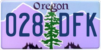 OR license plate 028DFK