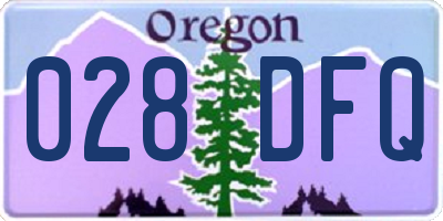 OR license plate 028DFQ