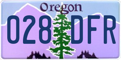 OR license plate 028DFR