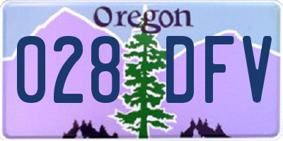 OR license plate 028DFV