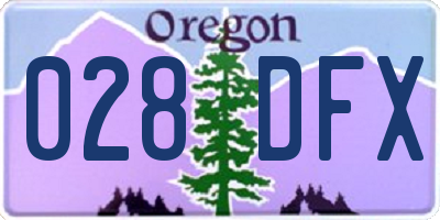 OR license plate 028DFX