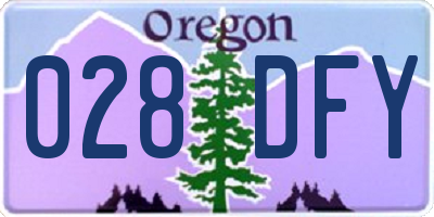 OR license plate 028DFY