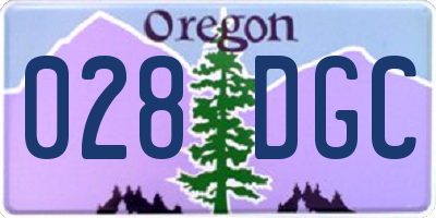 OR license plate 028DGC