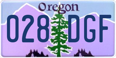 OR license plate 028DGF
